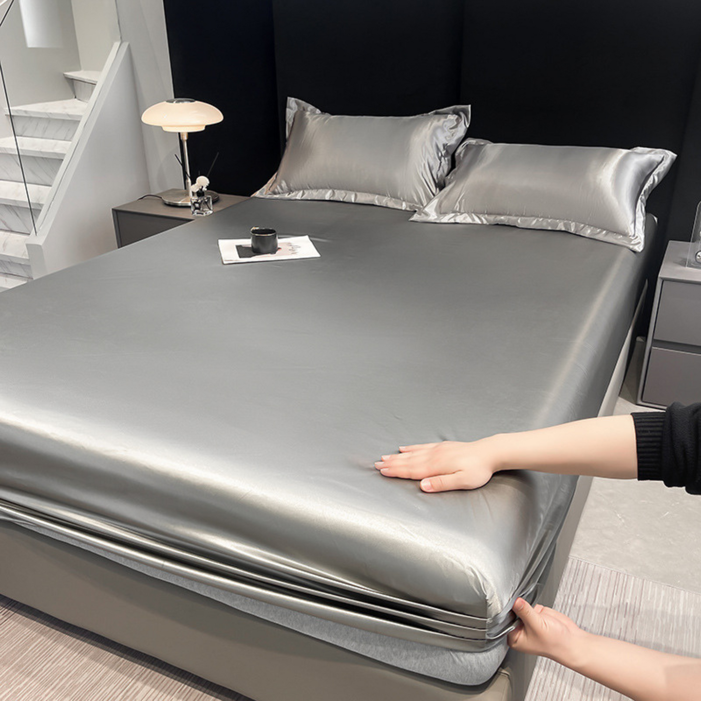 Cearceaf de Pat din Satin, 180x200 cm