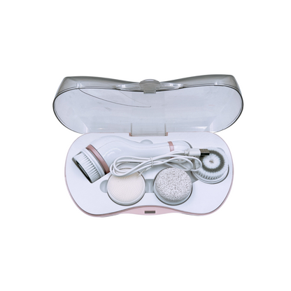 Perie Electrica pentru Curatarea Tenului - Aparat Ultrasonic din Silicon pentru Fata, Curatare in Profunzime, Exfoliere si Rejuvenare, Culoare Roz