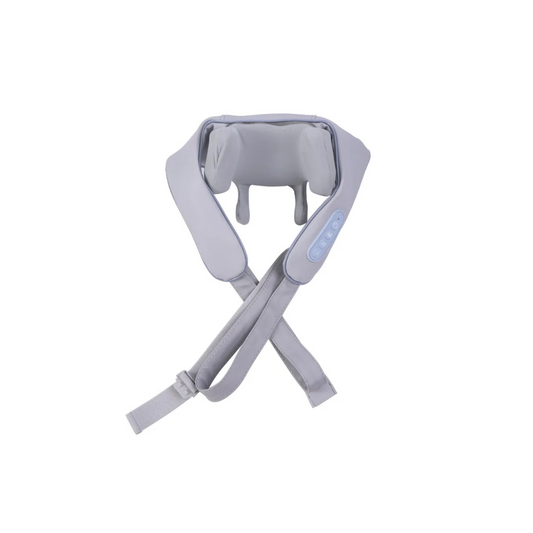 Aparat Portabil Wireless pentru Gat - Masaj Electric Cervical si Spate, Umeri si Spate, cu Compresie Termica si Vibratii, Culoare Gri