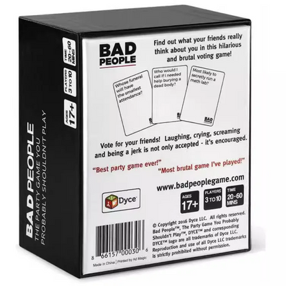 Joc de Petrecere pentru Adulti, Bad People, Afla Adevarul Salbatic si Comic despre Prieteni