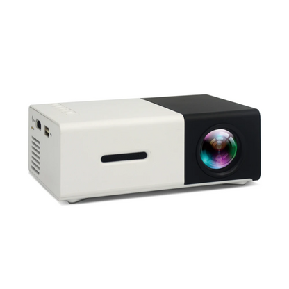Mini Proiector Portabil YG300, Culoare Alb si Negru, Proiectie Directa HD, 1080p, LED, Compact si Usor