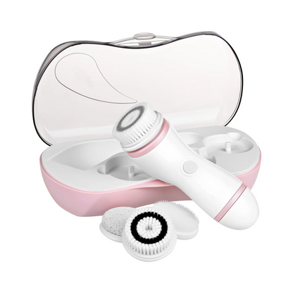 Perie Electrica pentru Curatarea Tenului - Aparat Ultrasonic din Silicon pentru Fata, Curatare in Profunzime, Exfoliere si Rejuvenare, Culoare Roz
