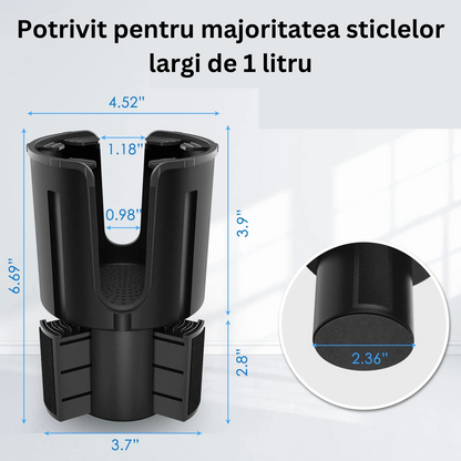 Suport Pahar Auto de Mare Capacitate pentru Bauturi, Organizator Universal pentru Masina