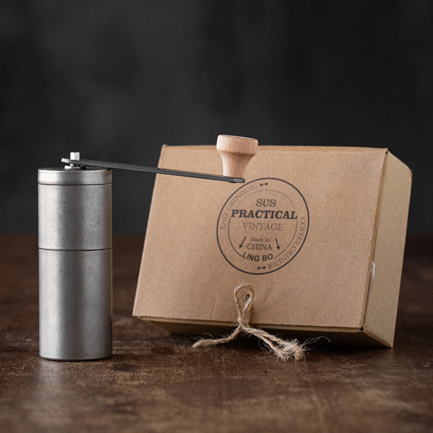 Rasnita Manuala de Cafea Premium cu Mecanism din Otel Inoxidabil, Design Retro, Ambalaj Cadou Old Style, Ideala pentru Cadouri