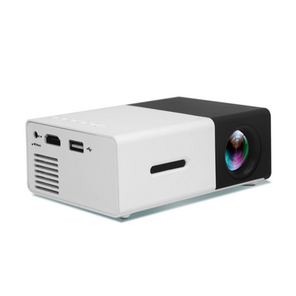 Mini Proiector Portabil YG300, Culoare Alb si Negru, Proiectie Directa HD, 1080p, LED, Compact si Usor