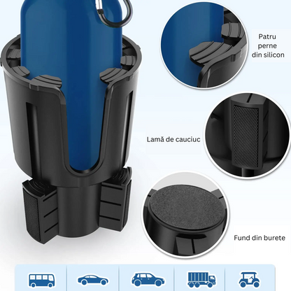 Suport Pahar Auto de Mare Capacitate pentru Bauturi, Organizator Universal pentru Masina