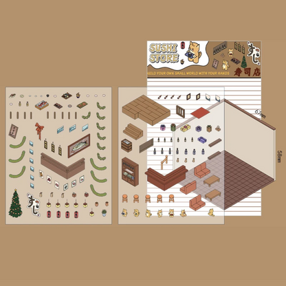 Set Exclusiv de 4 Autocolante 3D, pentru Peisaje, Cu Penseta