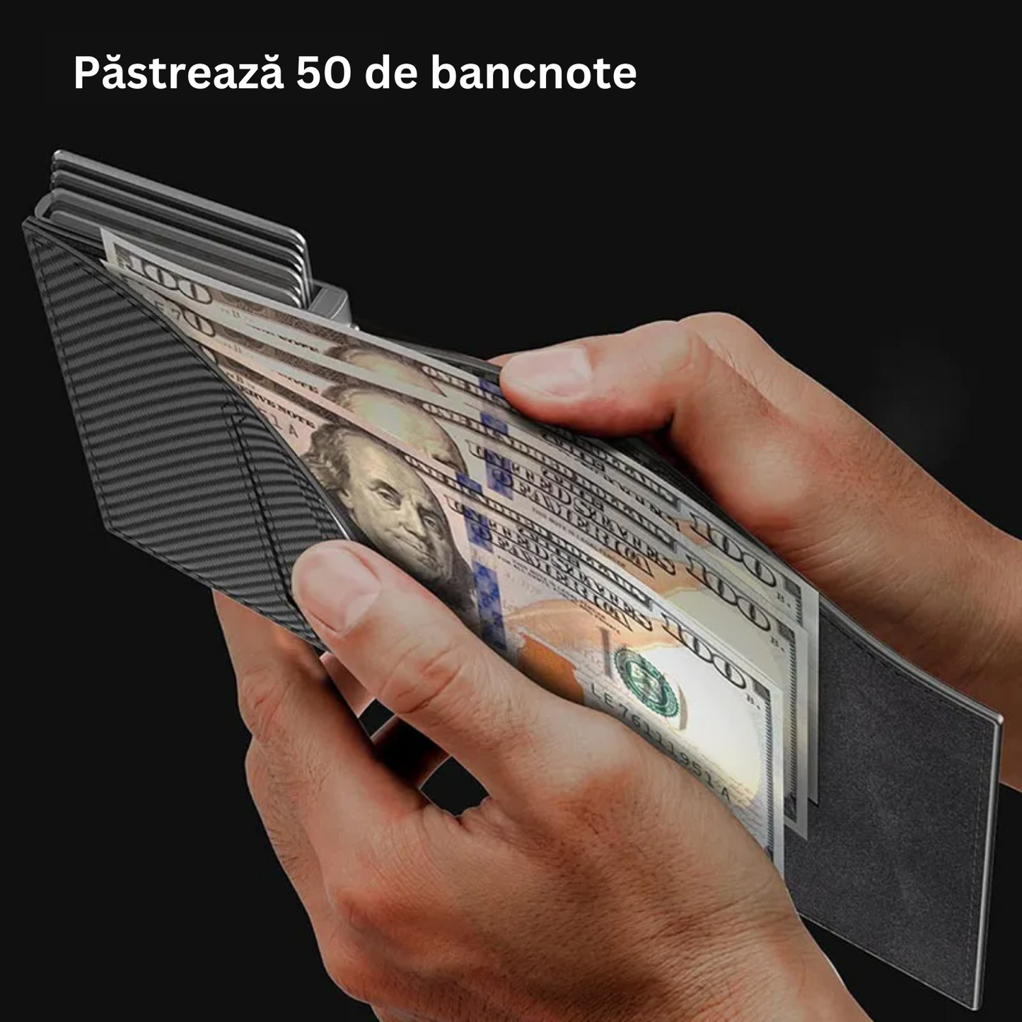 Portofel cu Protectie RFID, Card Holder, Negru, Design Minimalist, Capacitate Mare pentru Carduri si Bancnote, Rezistent si Elegant