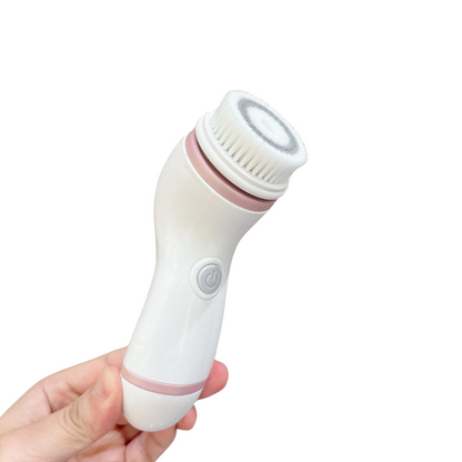 Perie Electrica pentru Curatarea Tenului - Aparat Ultrasonic din Silicon pentru Fata, Curatare in Profunzime, Exfoliere si Rejuvenare, Culoare Roz