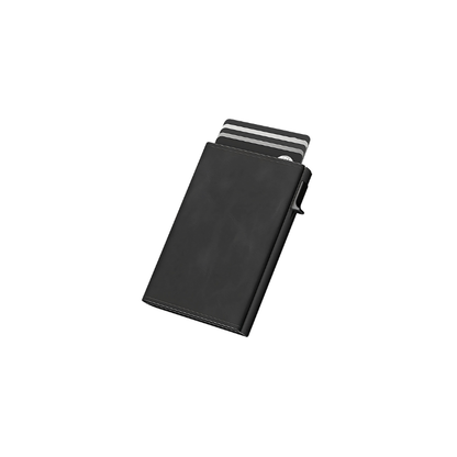 Portofel cu Protectie RFID, Card Holder, Negru, Design Minimalist, Capacitate Mare pentru Carduri si Bancnote, Rezistent si Elegant