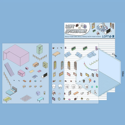 Set Exclusiv de 4 Autocolante 3D, pentru Peisaje, Cu Penseta