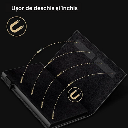 Portofel cu Protectie RFID, Card Holder, Negru, Design Minimalist, Capacitate Mare pentru Carduri si Bancnote, Rezistent si Elegant