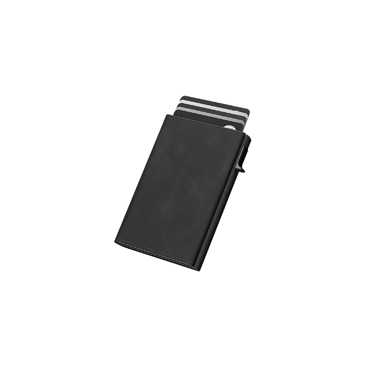 Portofel cu Protectie RFID, Card Holder, Negru, Design Minimalist, Capacitate Mare pentru Carduri si Bancnote, Rezistent si Elegant