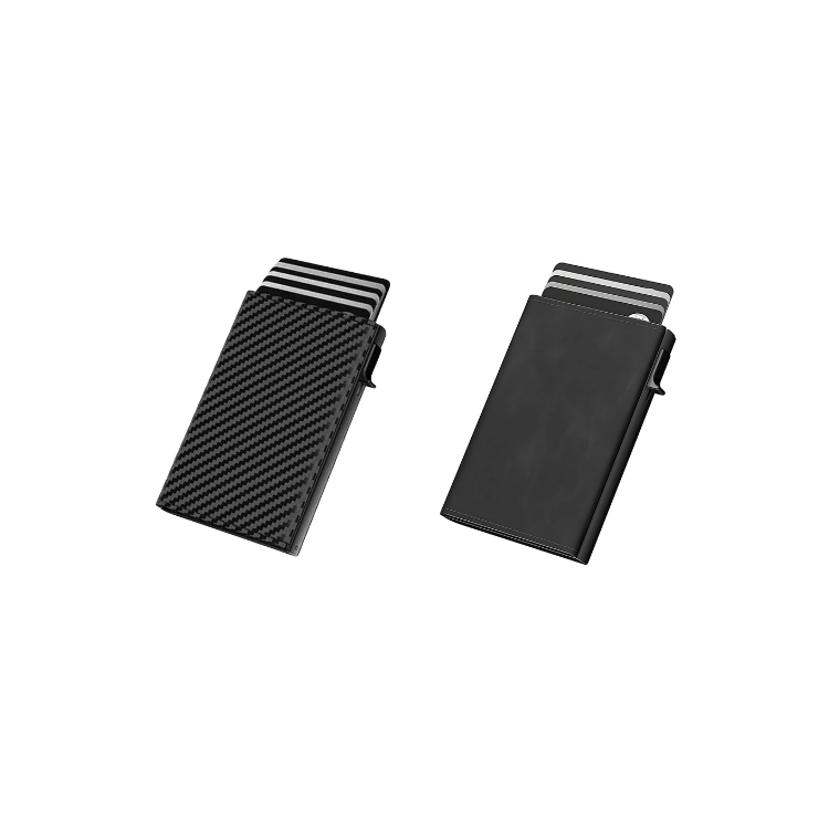 Portofel cu Protectie RFID, Card Holder, Negru, Design Minimalist, Capacitate Mare pentru Carduri si Bancnote, Rezistent si Elegant