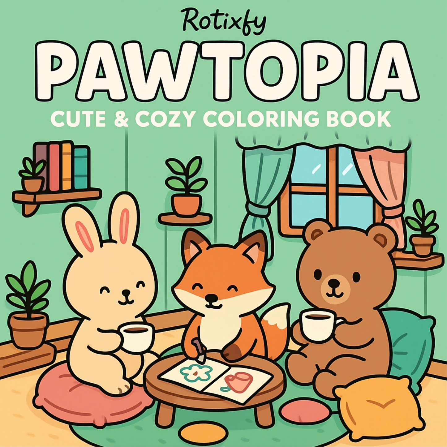 Carte de Colorat, Coperta Cartonata, Desene Animale Haioase, pentru Copii