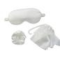 Set de Trei Piese pentru Somn, din Satin, Masca de Ochi, Elastic de Par, Saculet cu Snur