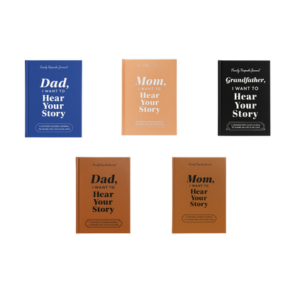 I Want to Hear Your Story - Jurnal interactiv pentru membrii familiei, Coperta din piele, 151 pagini, Cadou emotionant, Culoare Maro