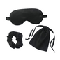 Set de Trei Piese pentru Somn, din Satin, Masca de Ochi, Elastic de Par, Saculet cu Snur