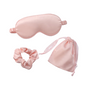 Set de Trei Piese pentru Somn, din Satin, Masca de Ochi, Elastic de Par, Saculet cu Snur